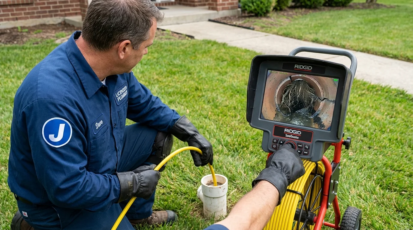 Sewer camera inspection being performed by Johns Plumbing LLC in Lake Oswego
